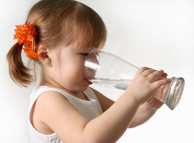 Little Girl Drinking Water